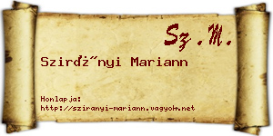Szirányi Mariann névjegykártya