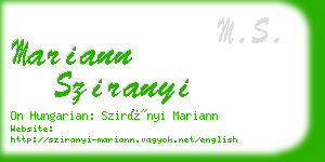 mariann sziranyi business card